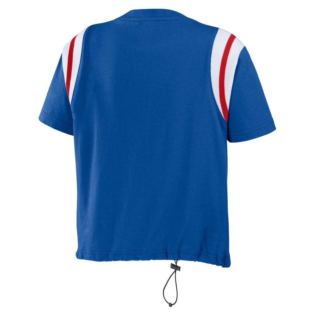 Buffalo Bills WEAR by Erin Andrews Women's Cinched Colorblock T-Shirt - Royal online