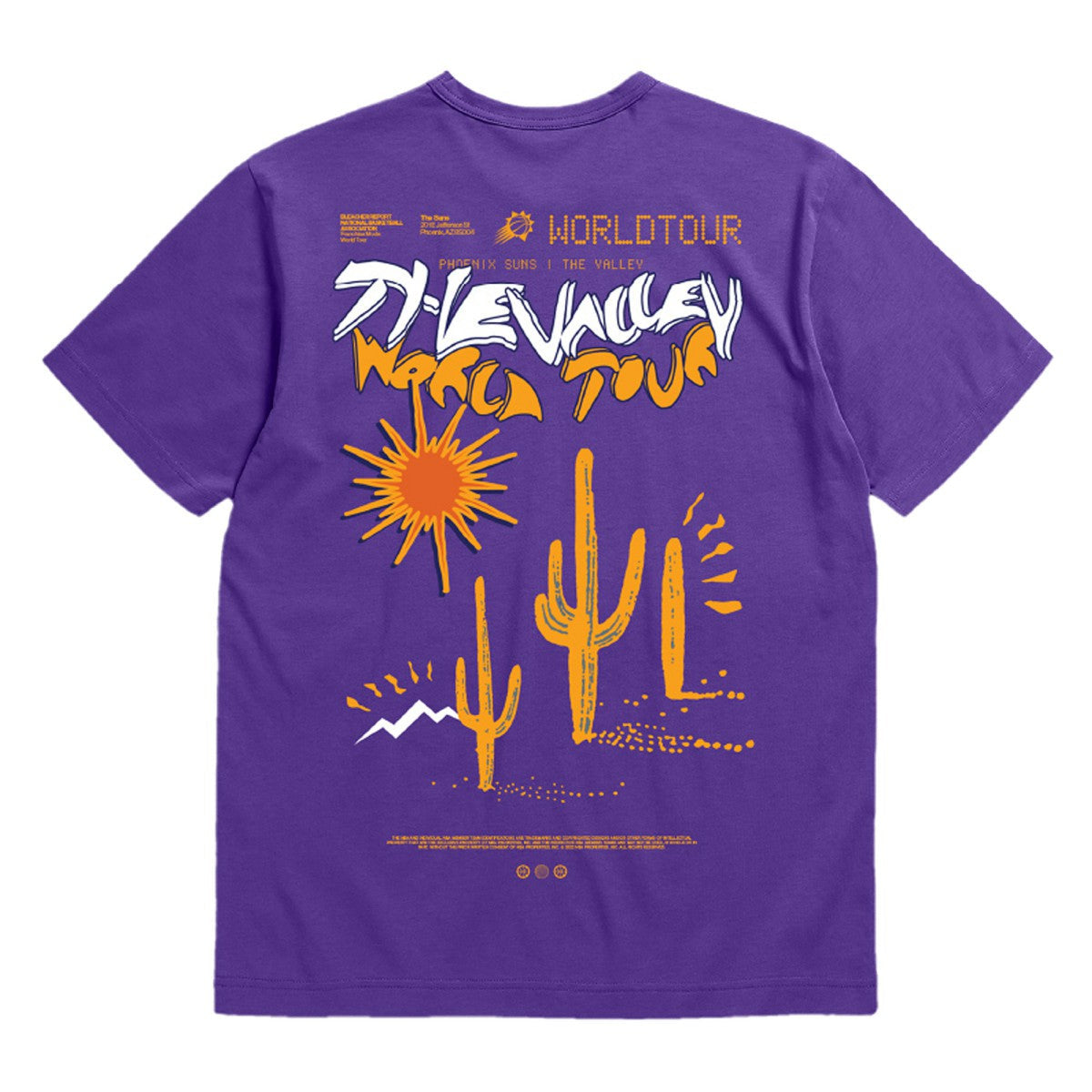 Phoenix Suns Bleacher Report x Unisex World Tour T-Shirt - Purple | Mitchell & Ness cheap
