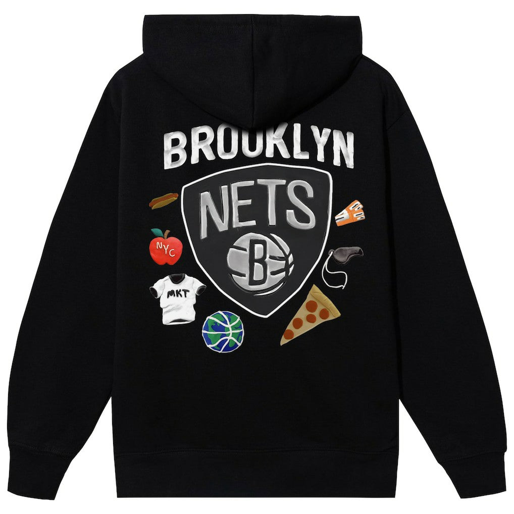 Brooklyn Nets NBA x MARKET Unisex Claymation Pullover Hoodie - Black sale