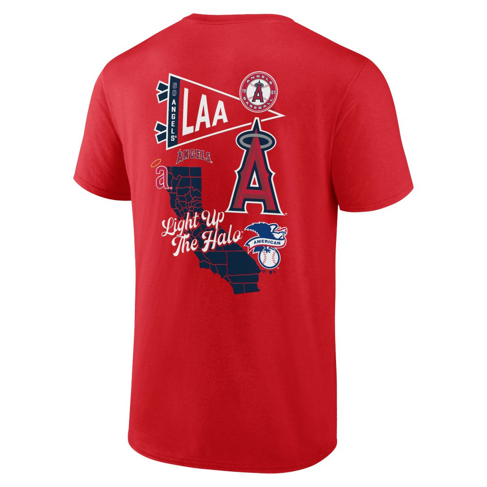 Los Angeles Angels Split Zone T-Shirt - Red
