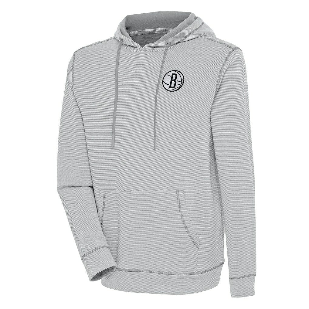 Brooklyn Nets Antigua Axe Bunker Tri-Blend Pullover Hoodie - Gray sale