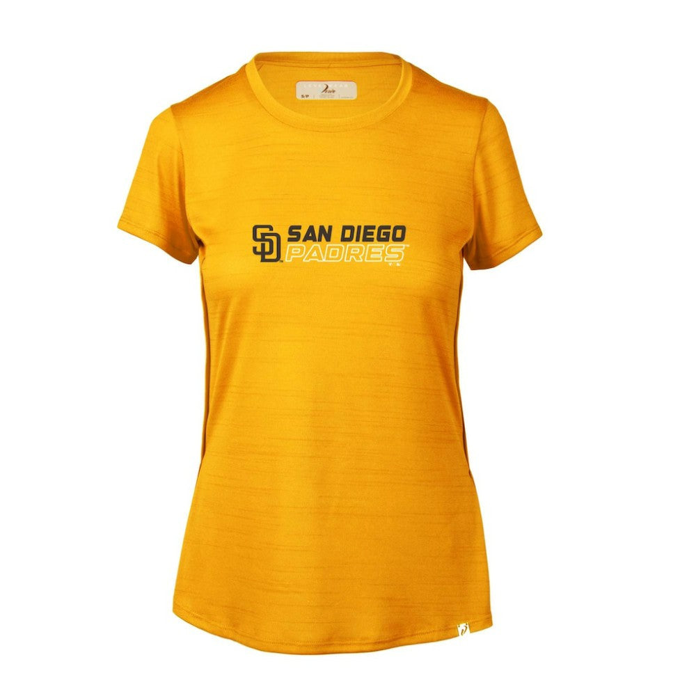 San Diego Padres Levelwear Women's Lux Chase T-Shirt - Gold