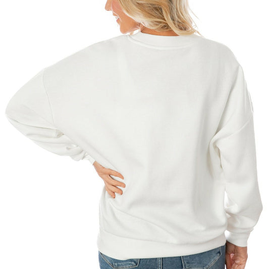 Indianapolis Colts Gameday Couture Women's Oversized Yard Line Tri-Blend Pullover Sweatshirt - White on sale