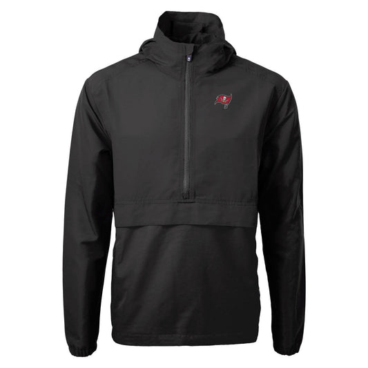 Tampa Bay Buccaneers Cutter & Buck Charter Eco Recycled Anorak Half-Zip Jacket - Black online