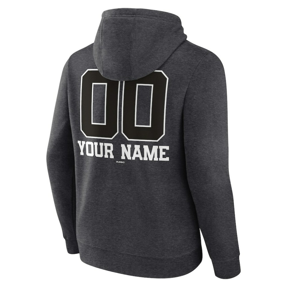 Toronto Blue Jays Personalized Monochrome Name & Number Pullover Hoodie - Charcoal