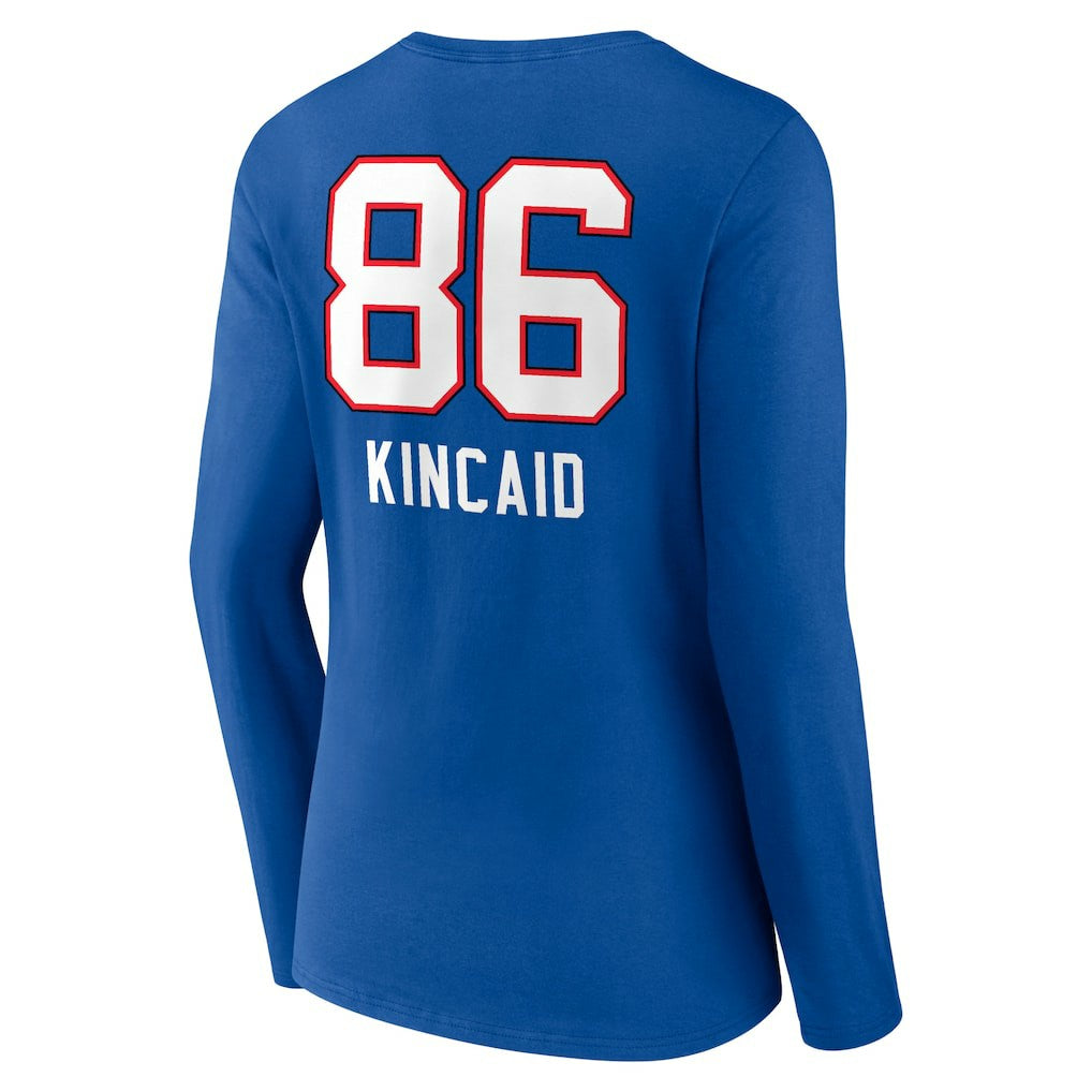 Dalton Kincaid Buffalo Bills Women's Team Wordmark Player Name & Number Long Sleeve V-Neck T-Shirt - Royal online