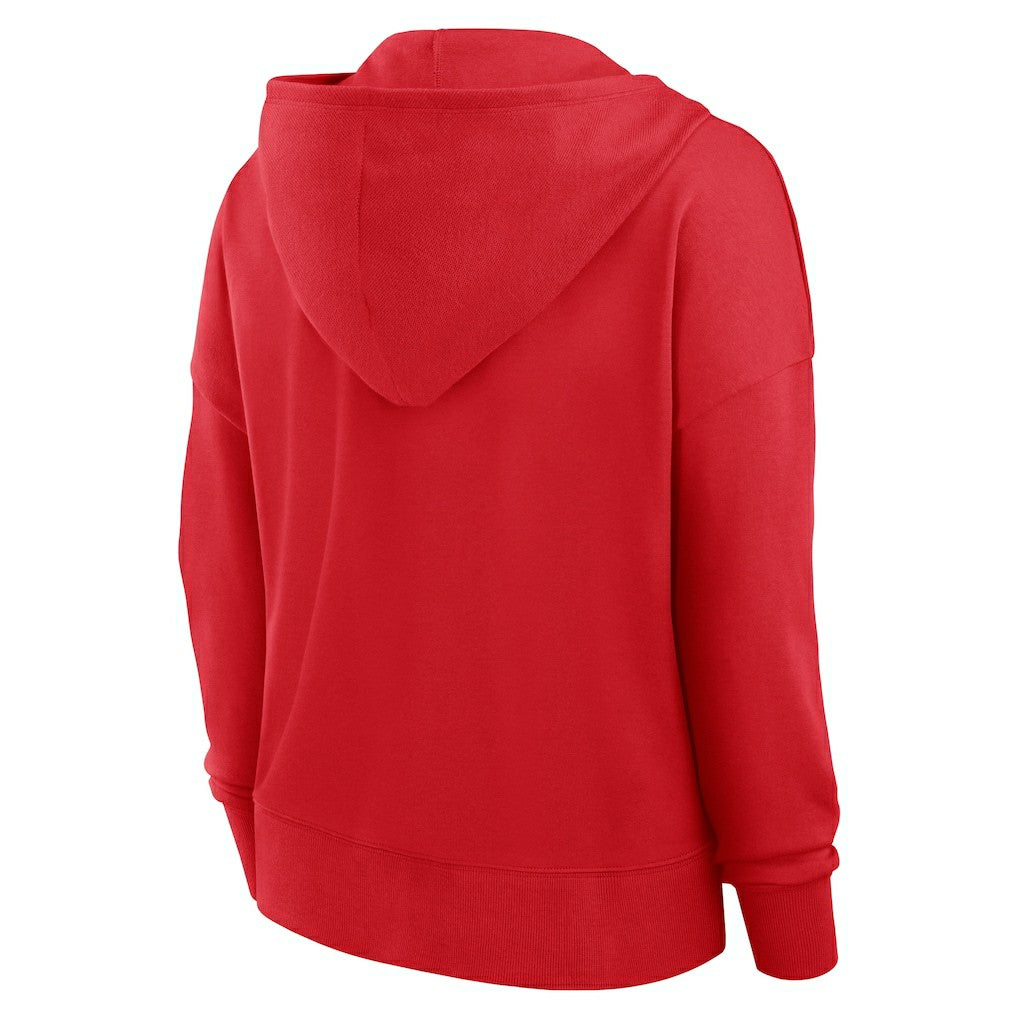 San Francisco 49ers Women's Blitz Left Lace-Up Pullover Hoodie - Scarlet for sale