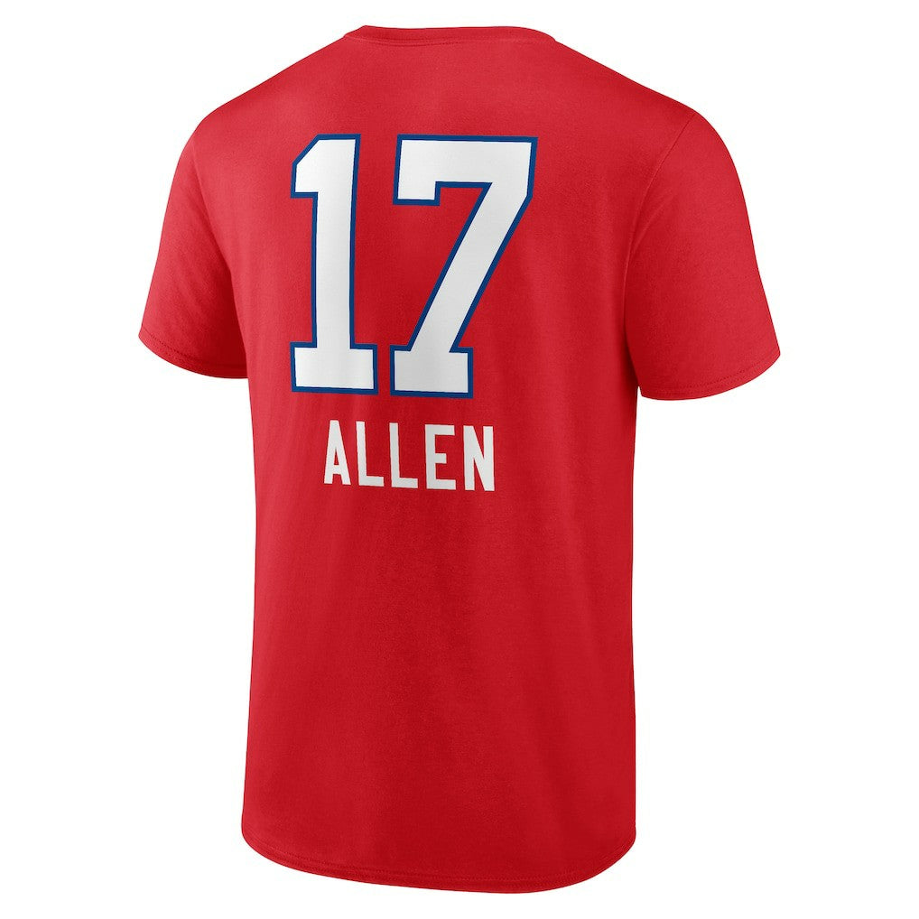 Josh Allen Buffalo Bills Team Wordmark Player Name & Number T-Shirt - Red online