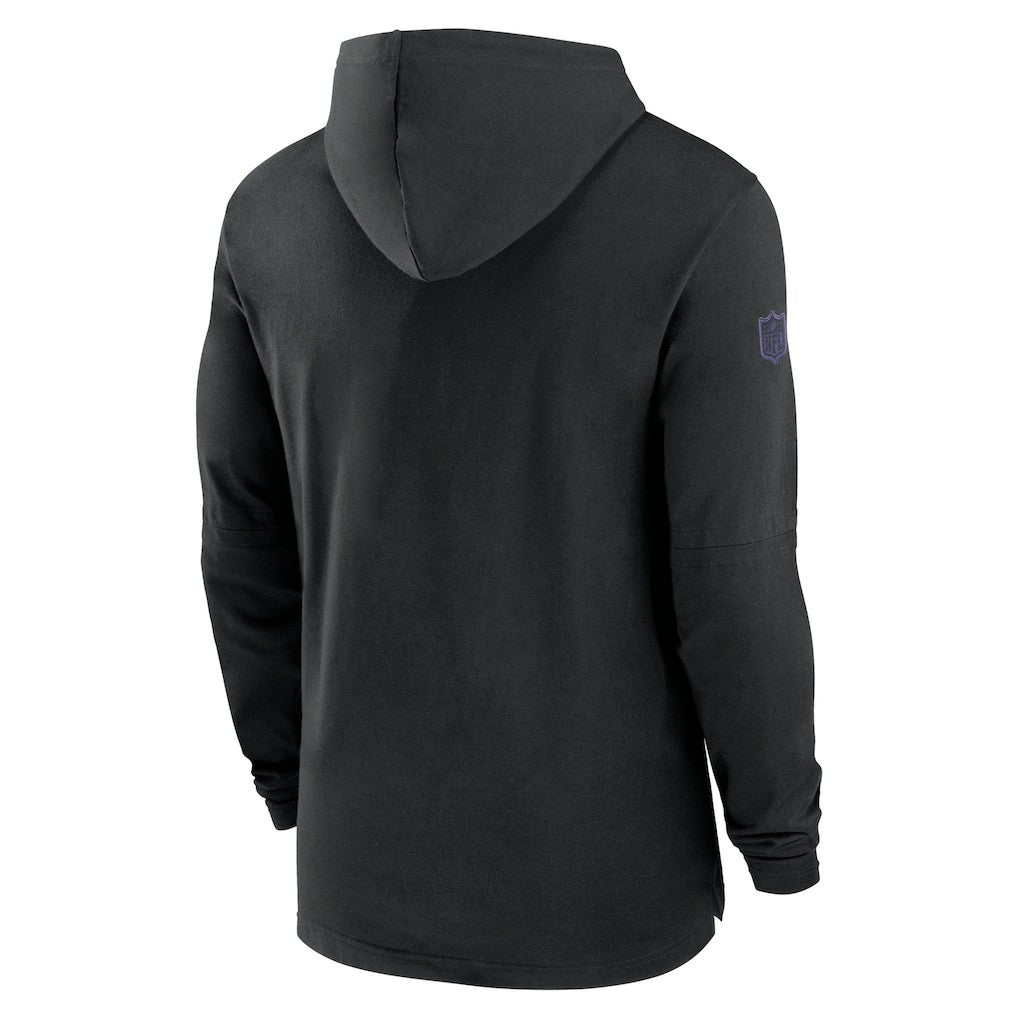 Baltimore Ravens 2024/25 Sideline Performance Long Sleeve Hoodie T-Shirt - Black | Nike outlet