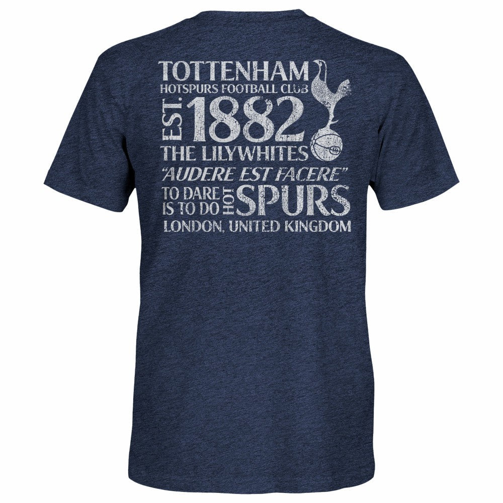 Tottenham Hotspur 1863FC Front Back Text Twisted Tri-Blend Slub T-Shirt - Heather Navy online