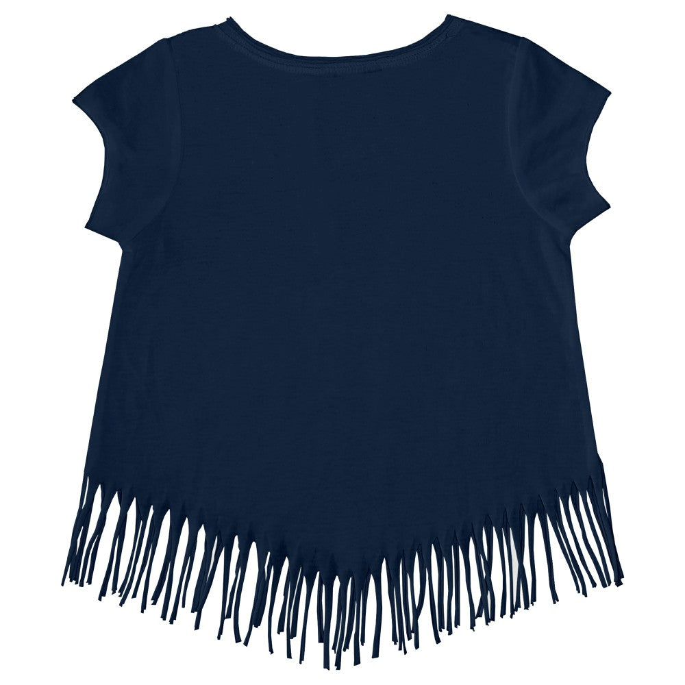 Milwaukee Brewers Tiny Turnip Girls Youth Mermaid Fringe T-Shirt - Navy