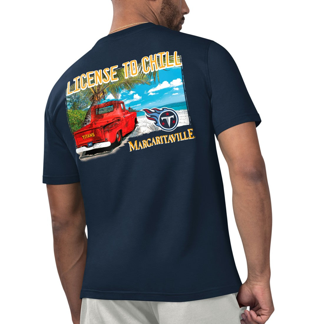 Tennessee Titans Margaritaville Licensed to Chill T-Shirt - Navy online