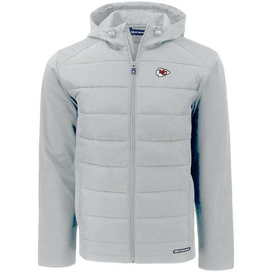 Kansas City Chiefs Cutter & Buck Evoke PrimaLoft Hybrid Eco Softshell Recycled Full-Zip Hooded Jacket - Gray sale