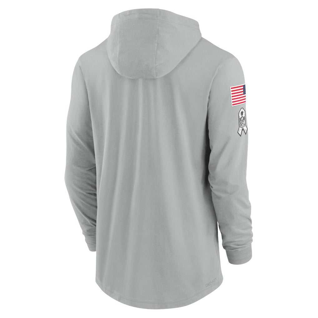 New Orleans Saints 2024 Salute to Service Lightweight Dri-FIT Long Sleeve Hoodie T-Shirt - Gray | Nike discount