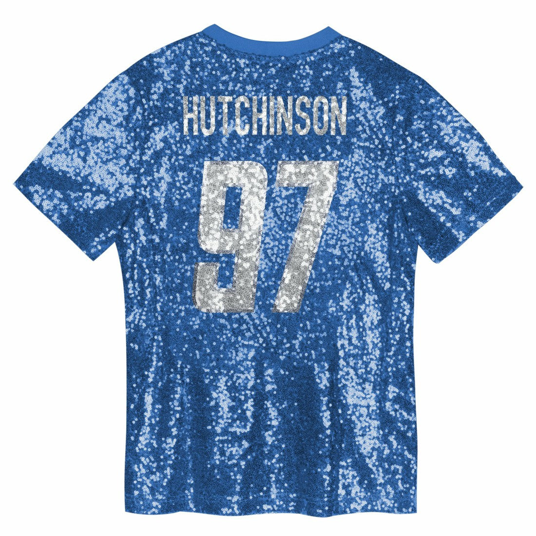 Aidan Hutchinson Detroit Lions Girls Youth Sequin V-Neck Fashion Jersey - Blue discount