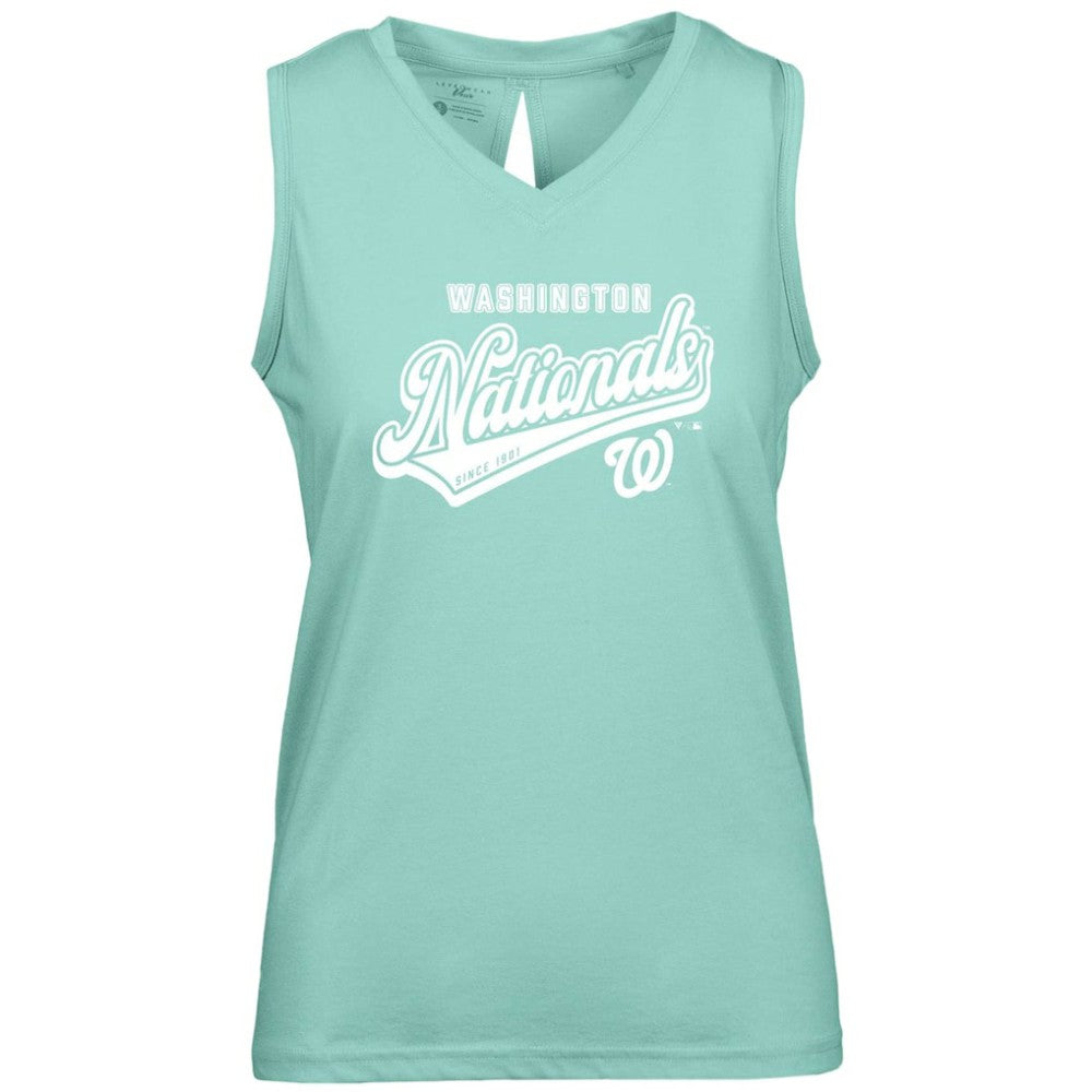 Washington Nationals Levelwear Women's Paisley Sweep V-Neck Tank Top - Mint