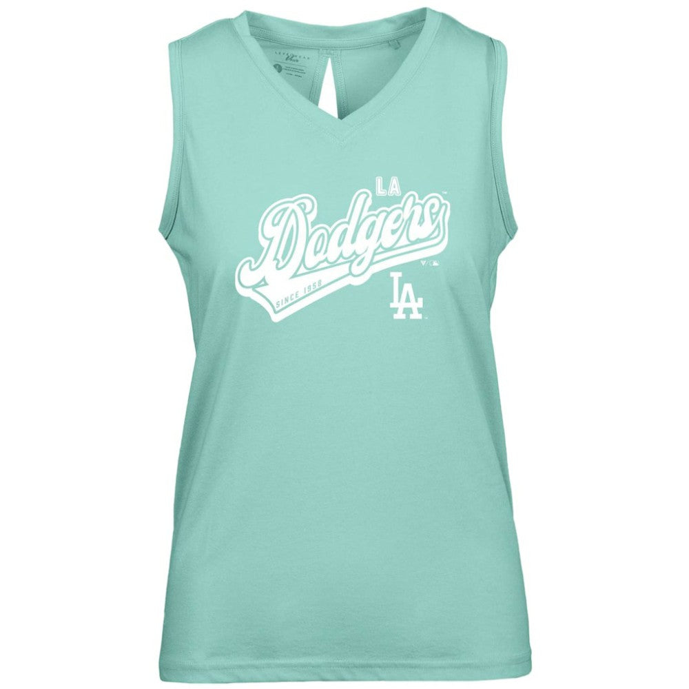 Los Angeles Dodgers Levelwear Women's Paisley Sweep V-Neck Tank Top - Mint