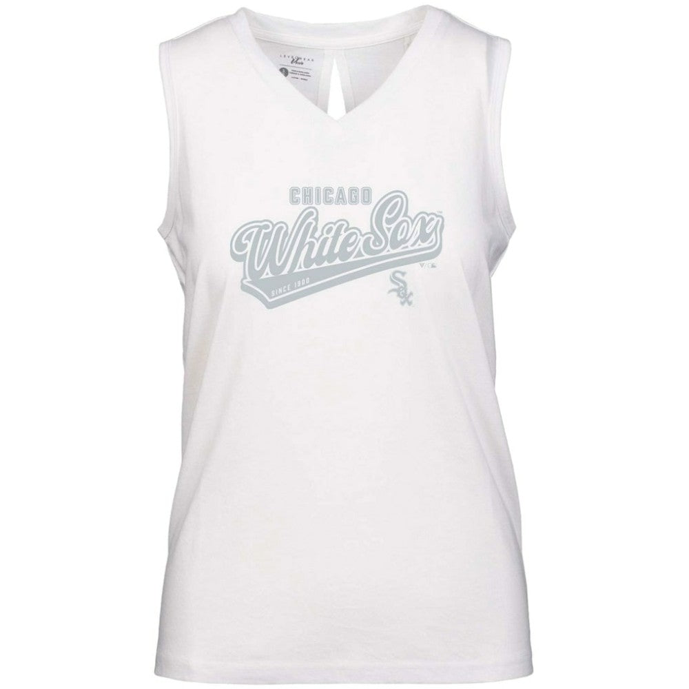 Chicago White Sox Levelwear Women's Paisley Sweep V-Neck Tank Top - White