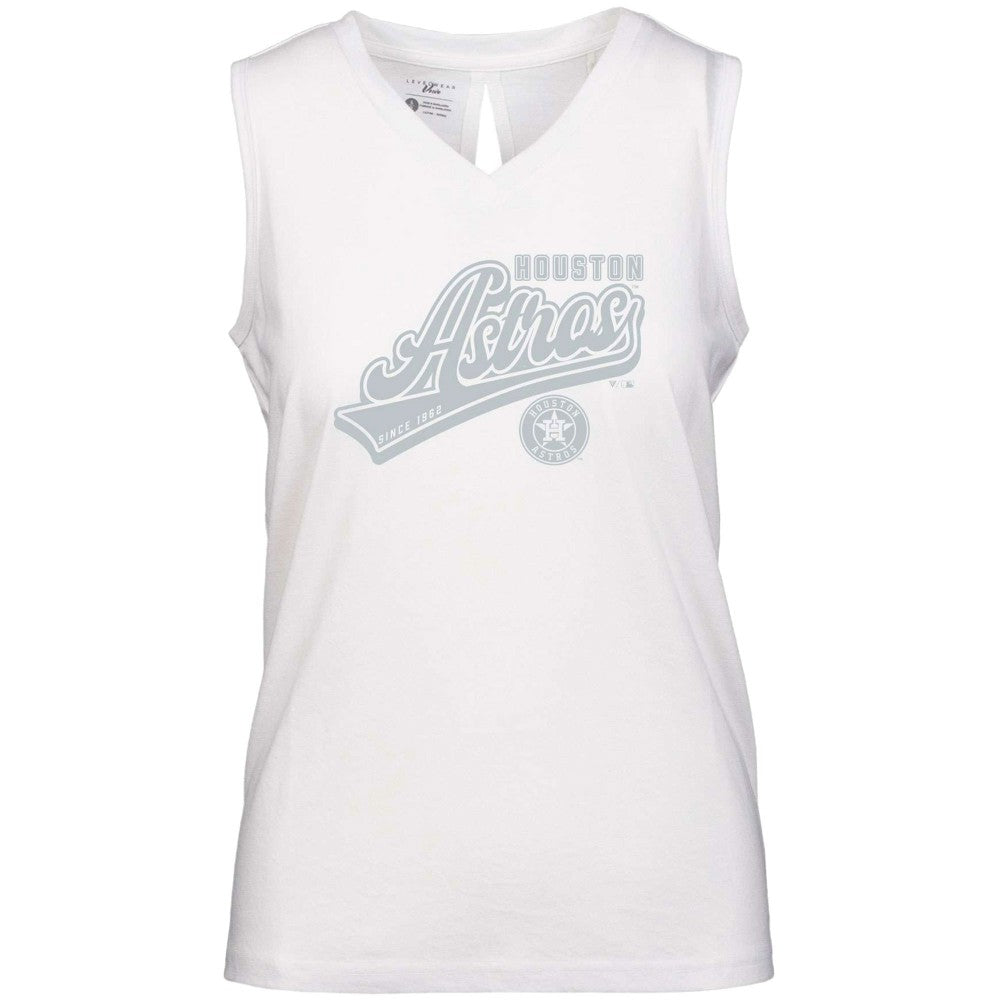 Houston Astros Levelwear Women's Paisley Sweep V-Neck Tank Top - White