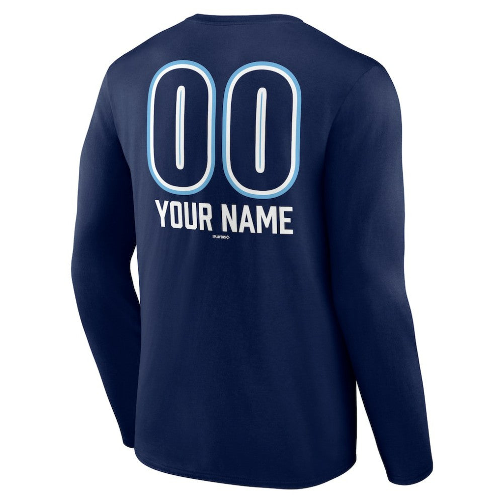 Tampa Bay Rays Personalized Name & Number Fastball Long Sleeve T-Shirt - Navy