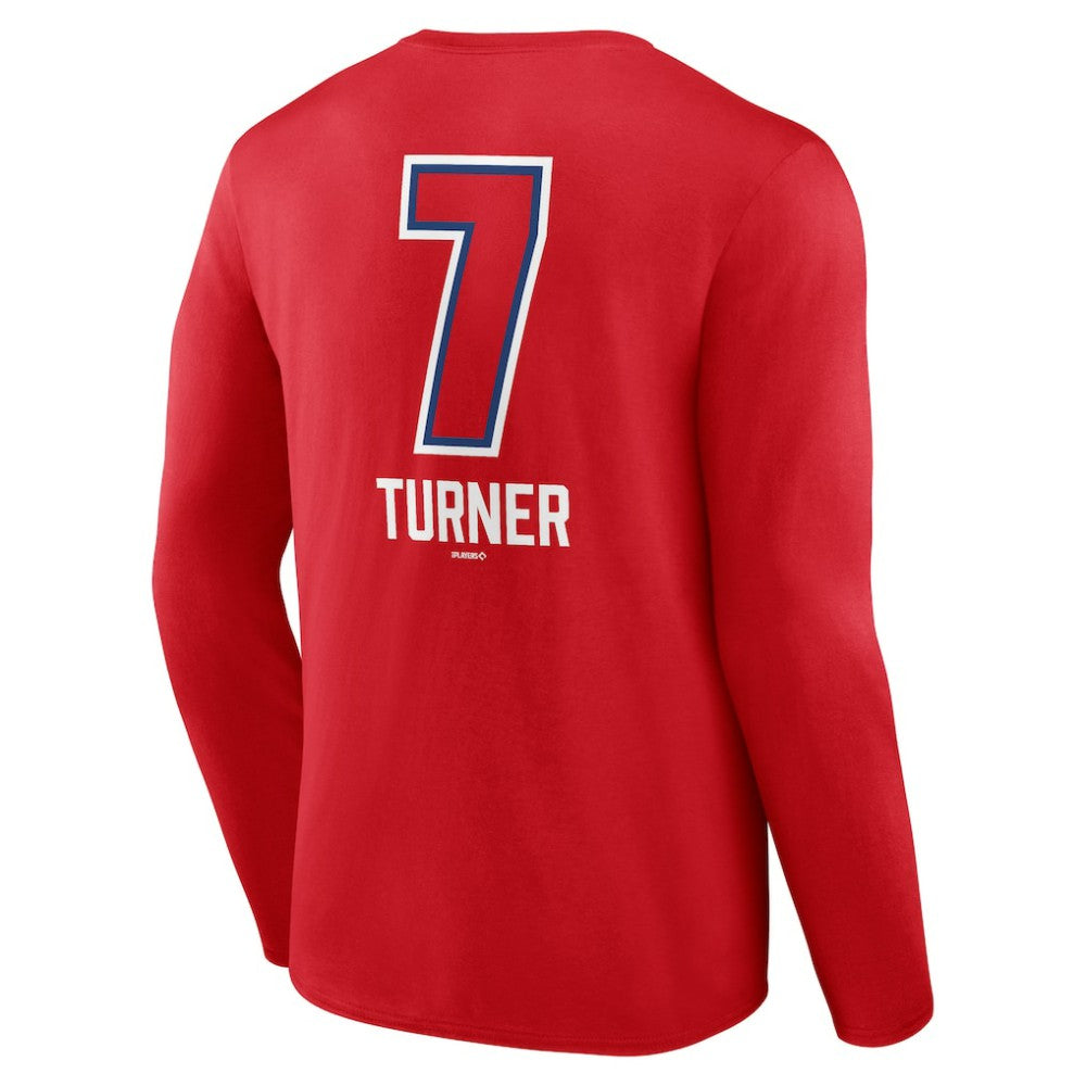 Trea Turner Philadelphia Phillies Fastball Player Name & Number Long Sleeve T-Shirt - Red