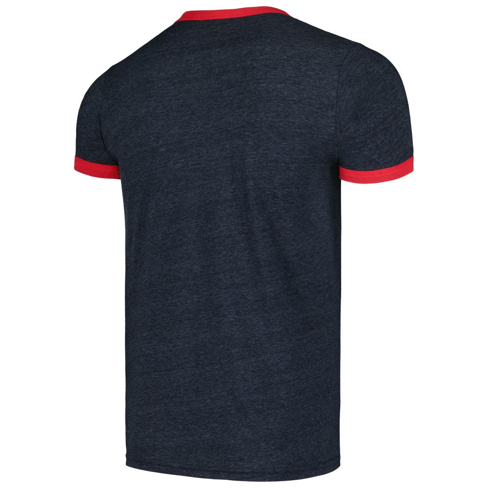 Minnesota Twins Majestic Threads Ringer Tri-Blend T-Shirt - Navy