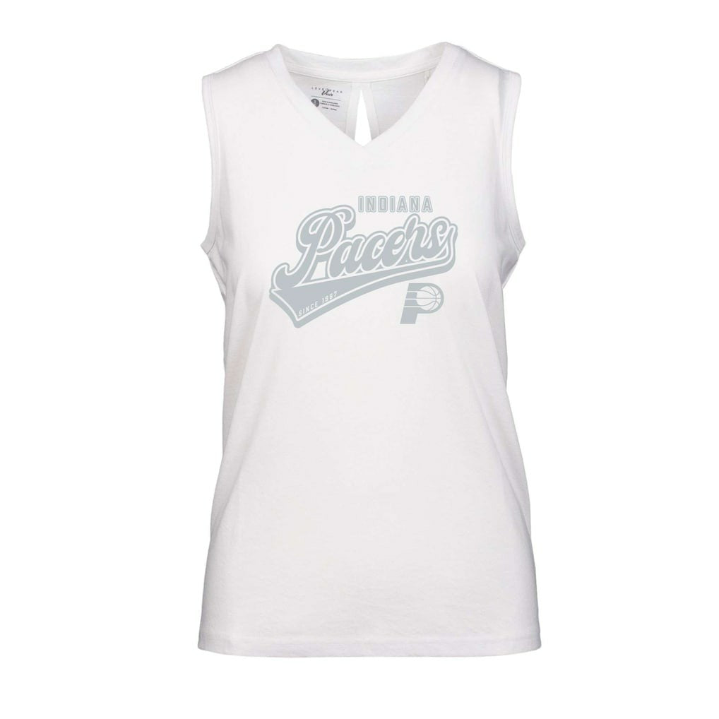 Indiana Pacers Levelwear Women's Paisley Sweep V-Neck Tank Top - White outlet