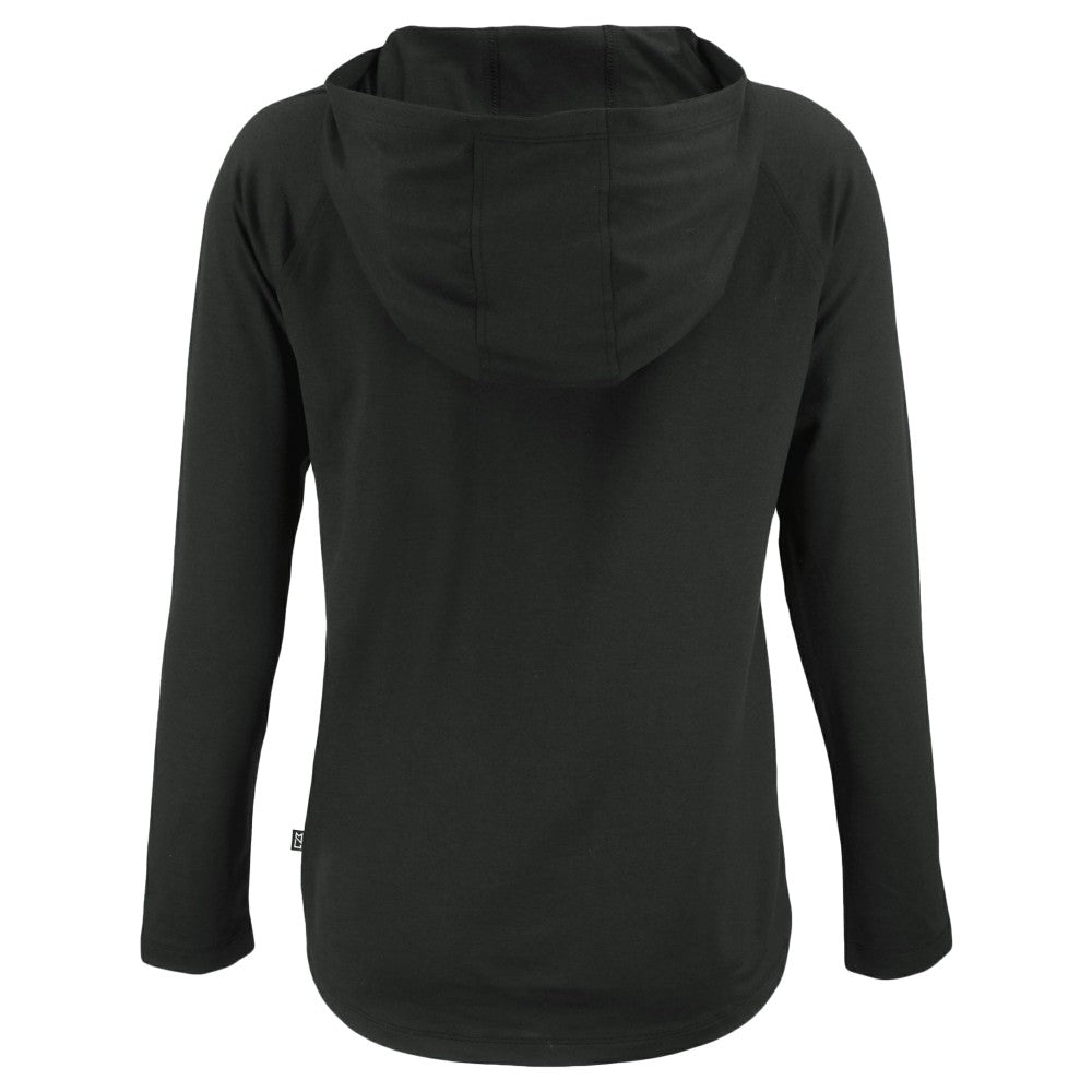 Cincinnati Reds Cutter & Buck Women's Cooperstown Collection Coastline Epic Comfort Eco Recycled Hoodie Raglan Long Sleeve T-Shirt - Black