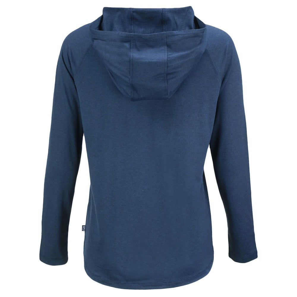 Minnesota Twins Cutter & Buck Women's Coastline Epic Comfort Eco Recycled Hoodie Raglan Long Sleeve T-Shirt - Navy