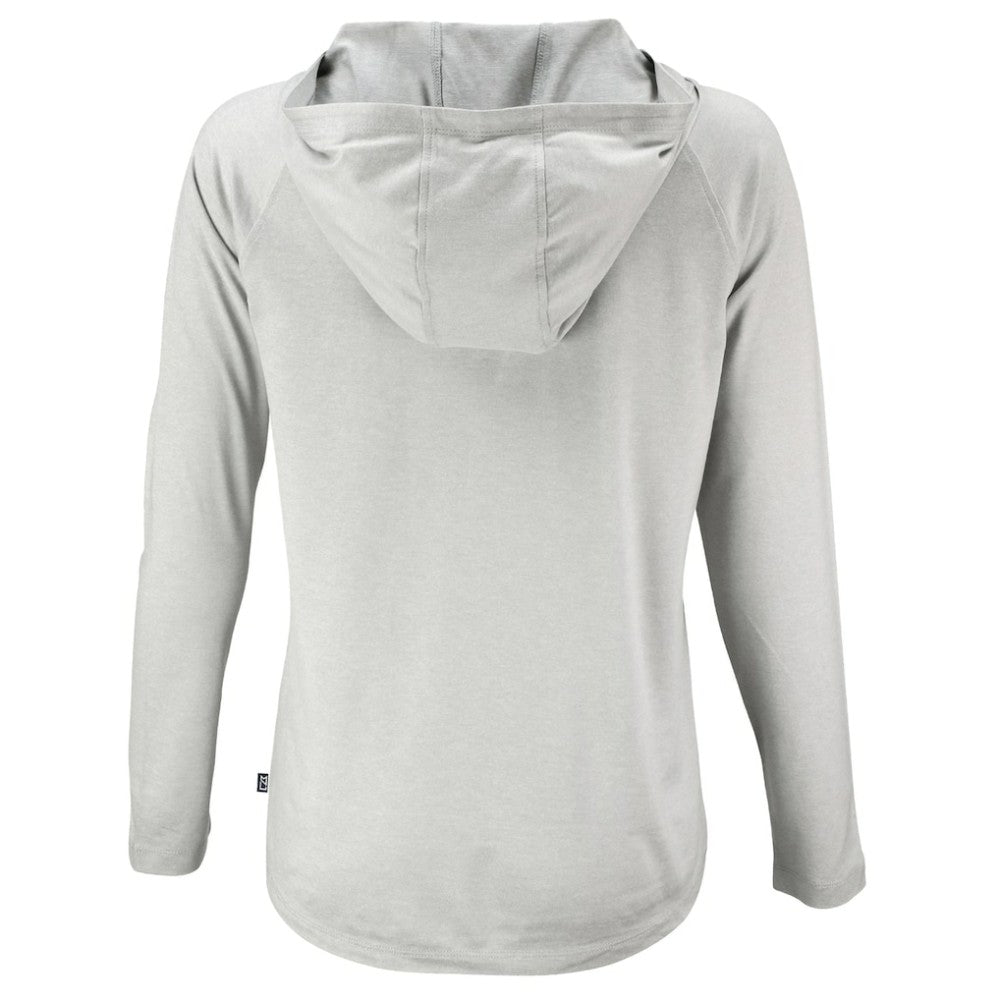 Pittsburgh Pirates Cutter & Buck Women's Cooperstown Collection Coastline Epic Comfort Eco Recycled Hoodie Raglan Long Sleeve T-Shirt - Gray