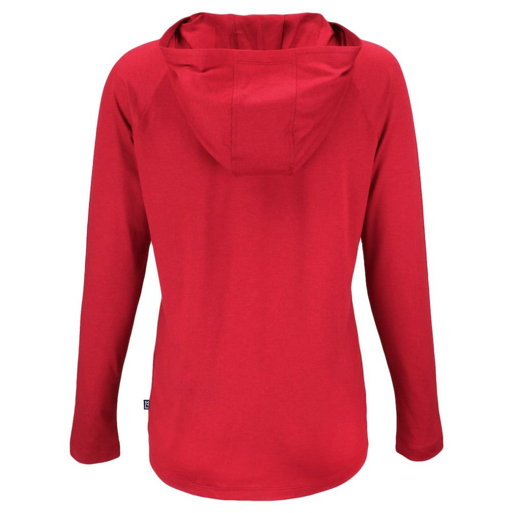 Texas Rangers Cutter & Buck Women's Coastline Epic Comfort Eco Recycled Hoodie Raglan Long Sleeve T-Shirt - Red
