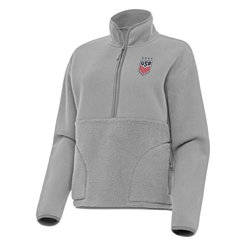 USWNT Antigua Women's Figure Quarter-Zip Jacket - Gray on sale