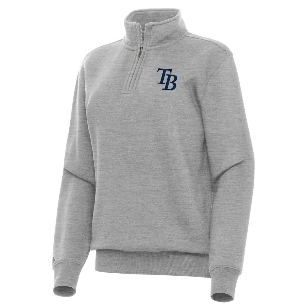 Tampa Bay Rays Antigua Women's Victory Quarter-Zip Sweatshirt - Heather Gray