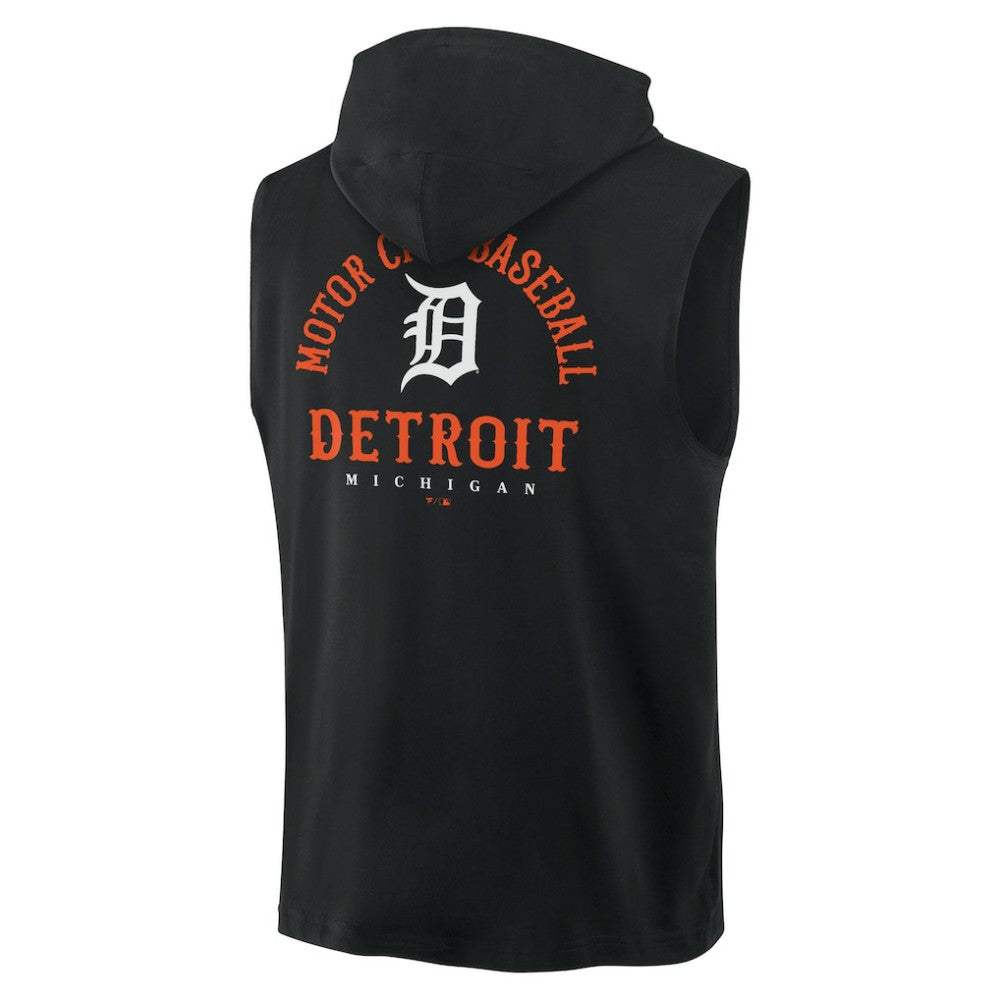 Detroit Tigers Fire Speed Sleeveless Pullover Hoodie - Black