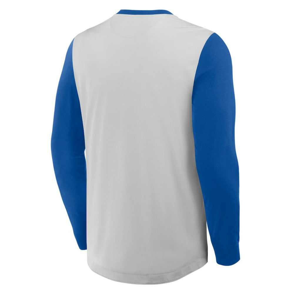 Los Angeles Dodgers Clubhouse Long Sleeve Henley Shirt - Gray/Royal