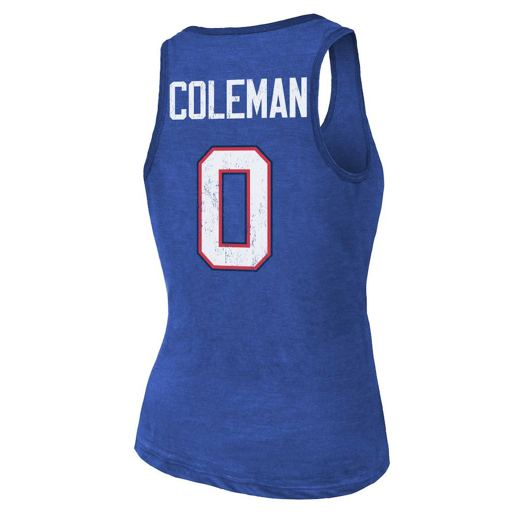 Keon Coleman Buffalo Bills Majestic Threads Women's Name & Number Tri-Blend Scoop Neck Tank Top - Royal outlet
