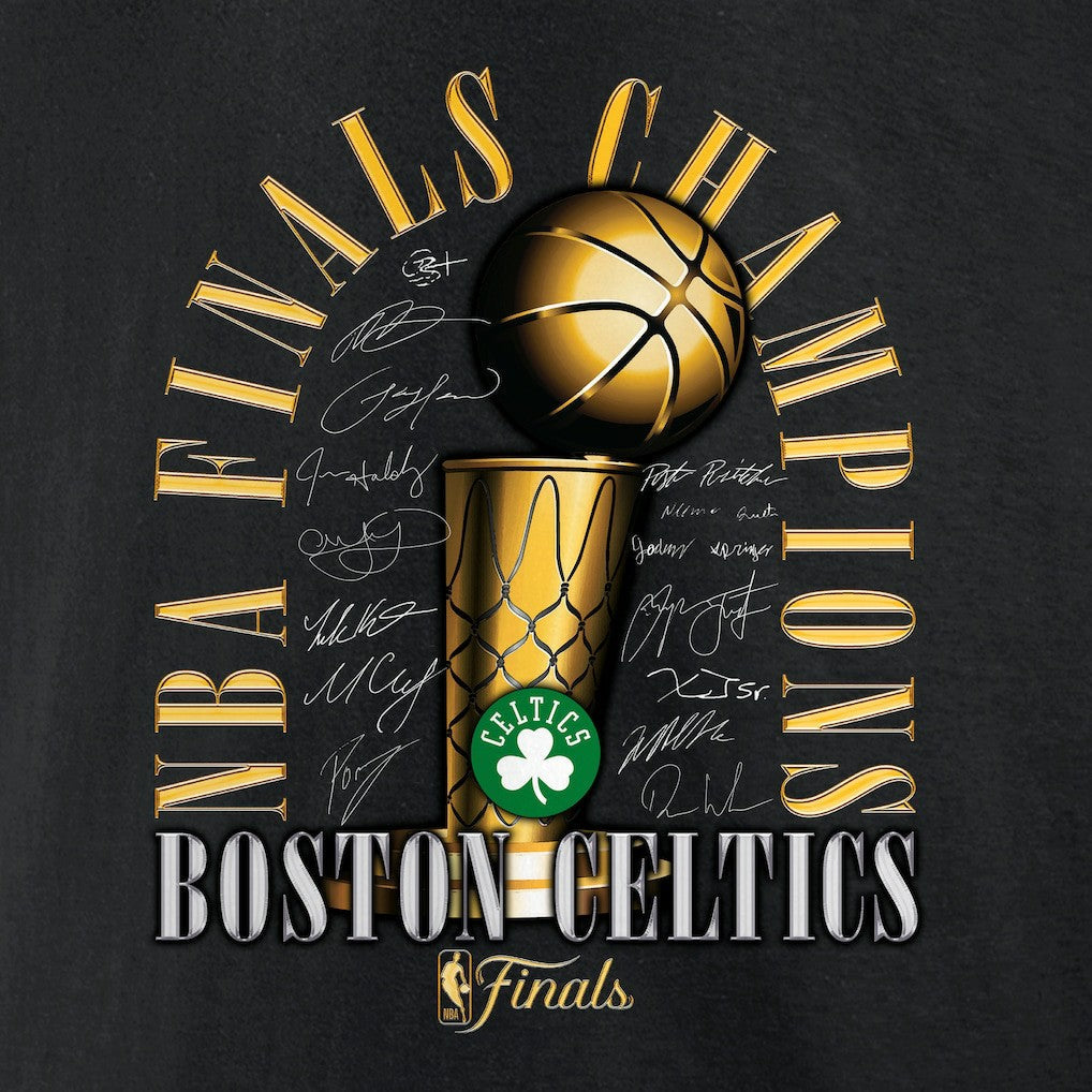 Boston Celtics 2024 NBA Finals Champions Big & Tall Fade Away Jumper Roster Signature T-Shirt - Black | Fanatics outlet