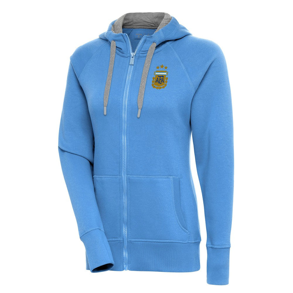 Argentina National Team Antigua Women's Victory Full-Zip Hoodie - Powder Blue shop