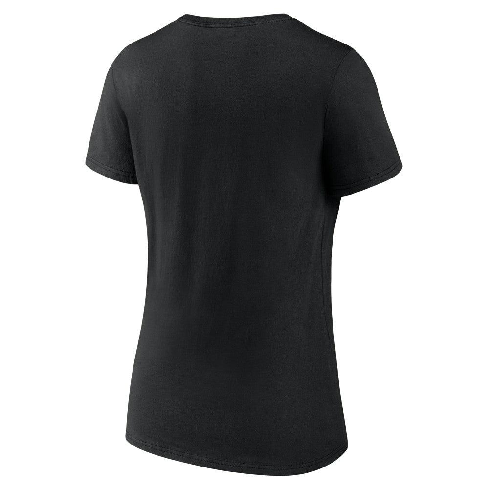 Cincinnati Reds Women's Fastball V-Neck T-Shirt - Black