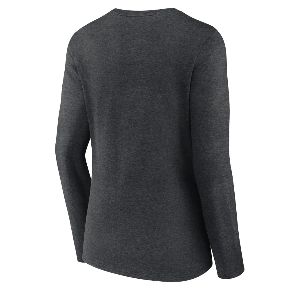Cincinnati Reds Women's Monochrome Long Sleeve V-Neck T-Shirt - Charcoal