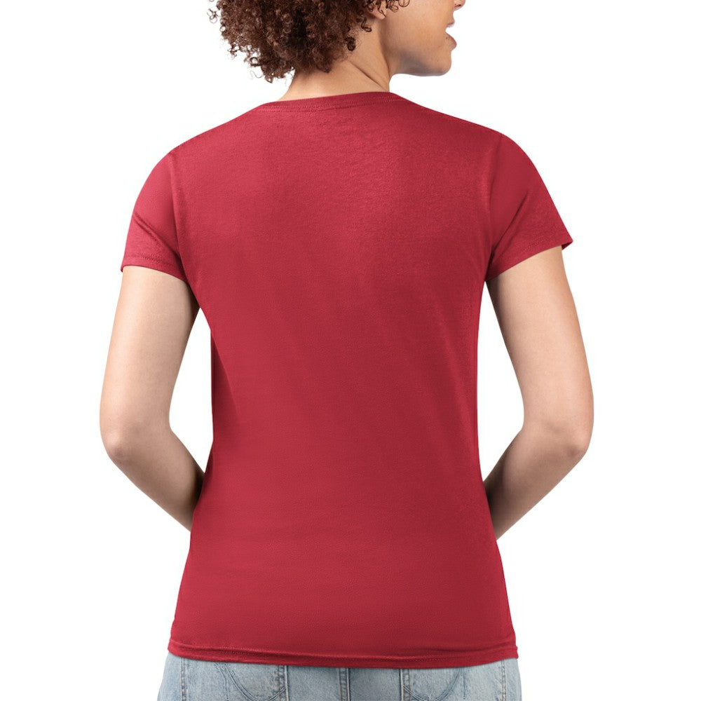 Washington Nationals G-III 4Her by Carl Banks Women's Super-Slim Fit Lightweight Flowers Graphic V-Neck T-Shirt - Red