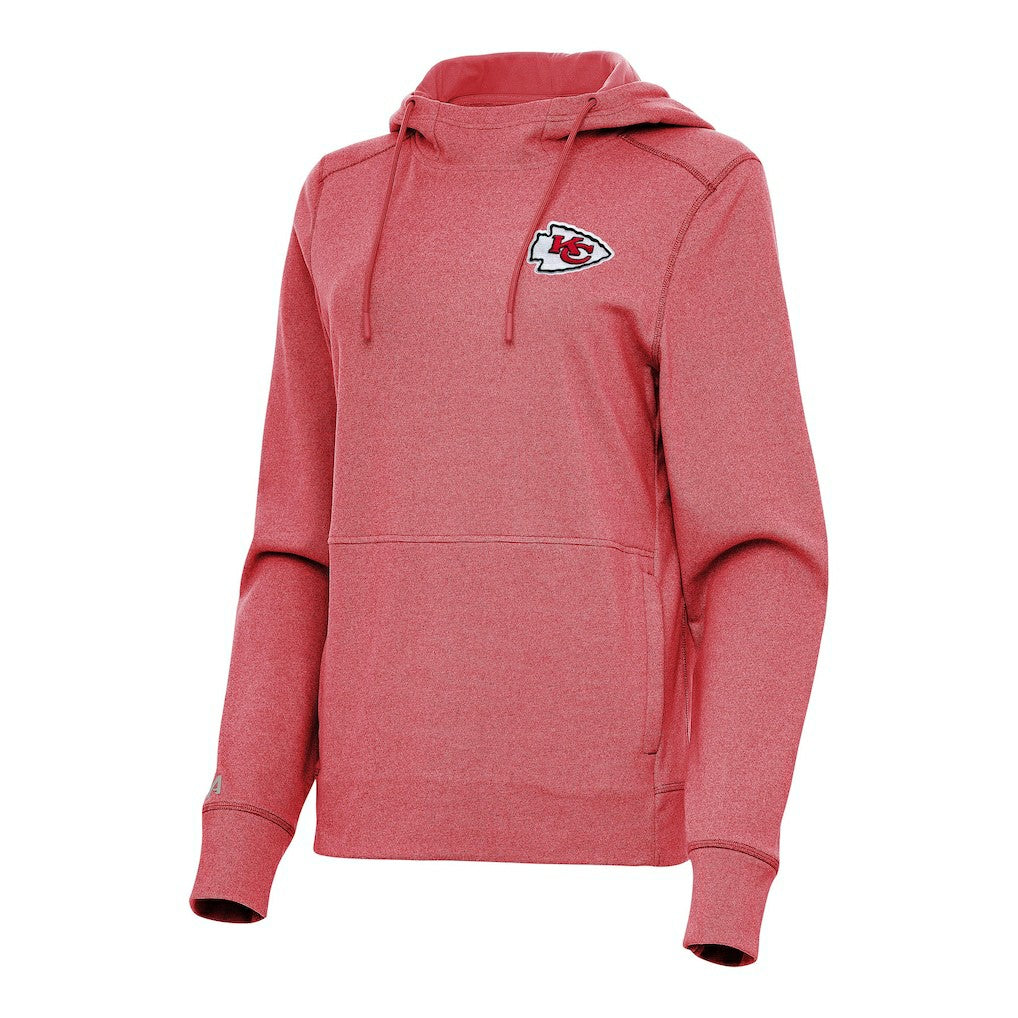 Kansas City Chiefs Antigua Women's Justice Pullover Hoodie - Heather Red discount
