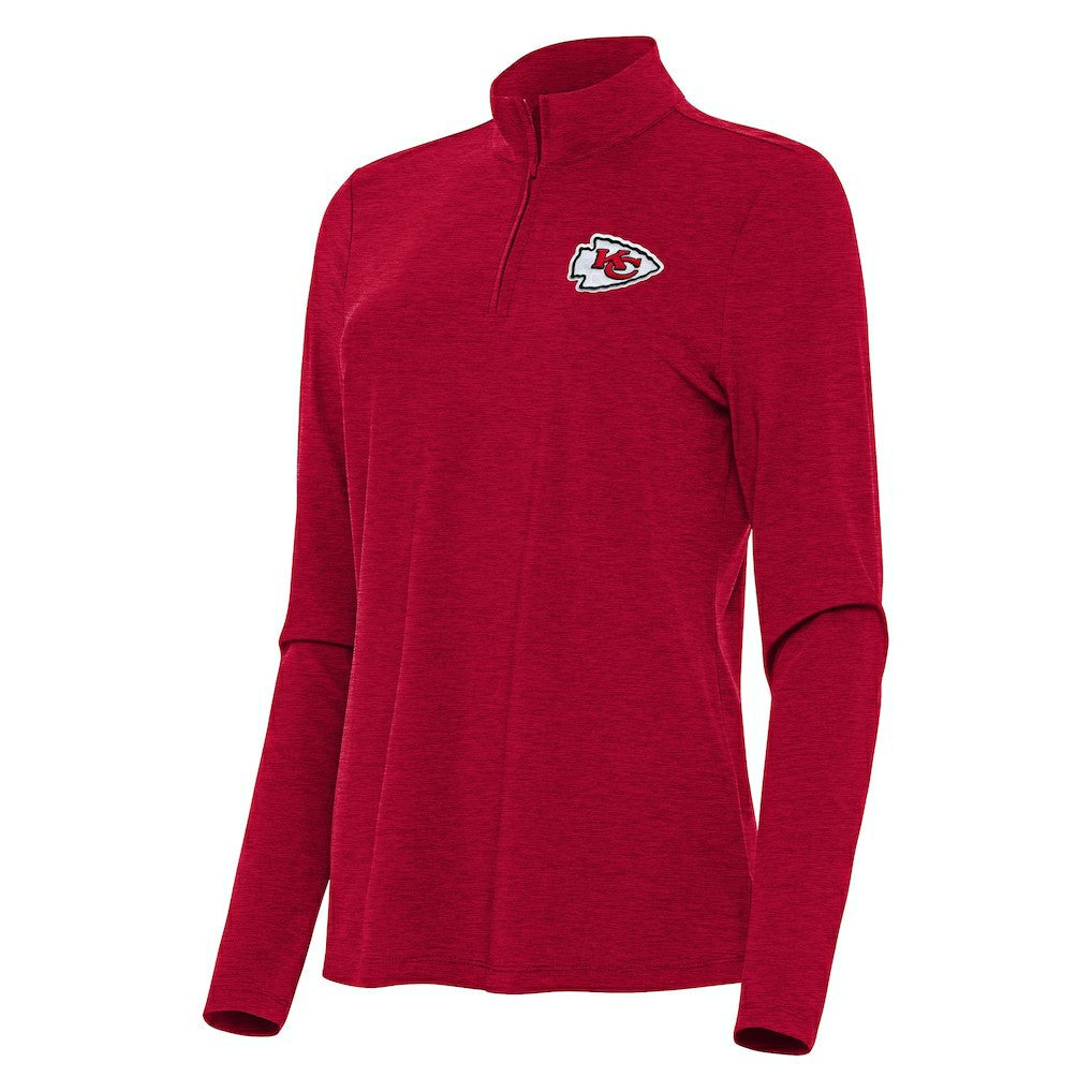 Kansas City Chiefs Antigua Women's Bright Quarter-Zip Sweatshirt - Heather Red outlet