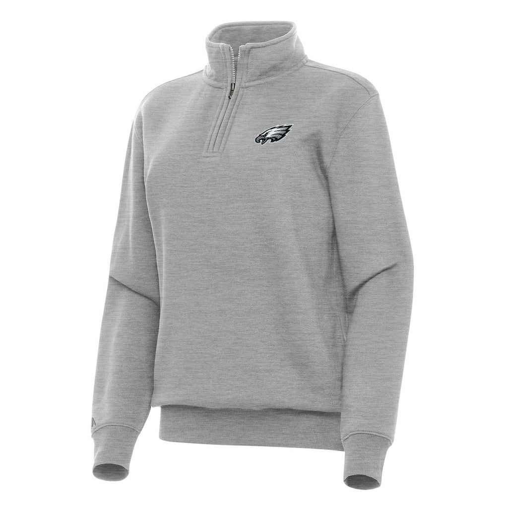 Philadelphia Eagles Antigua Women's Victory Quarter-Zip Top - Heather Gray discount