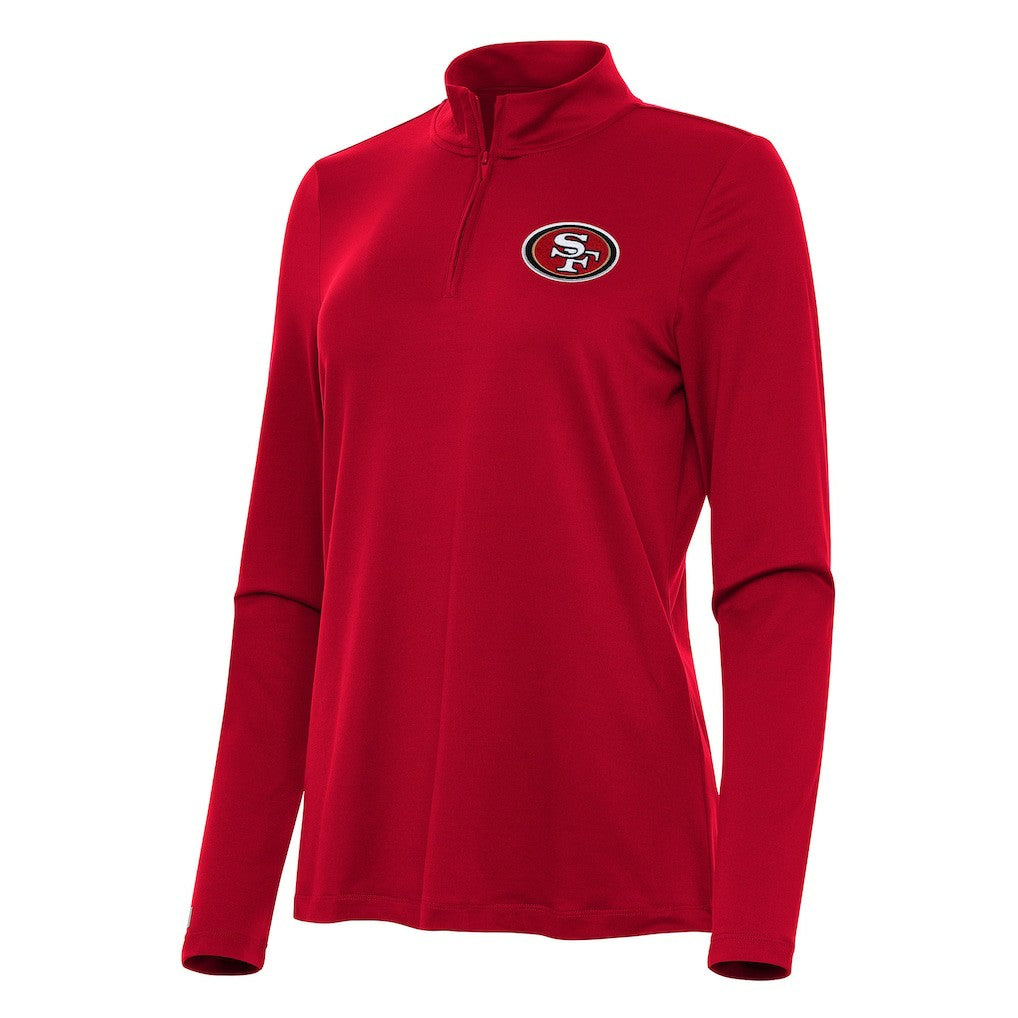 San Francisco 49ers Antigua Women's Reprocess Quarter-Zip Top - Scarlet for sale