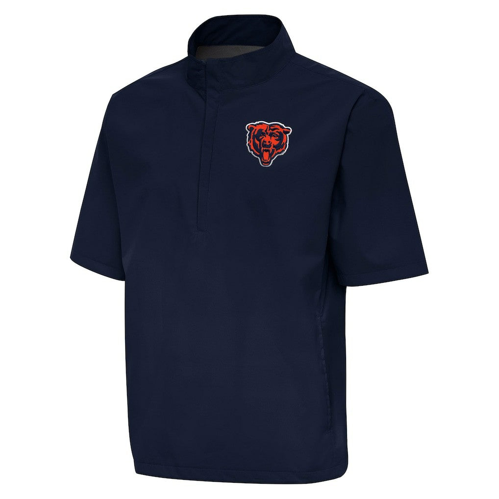 Chicago Bears Antigua Brisk Short Sleeve Quarter-Zip Windshirt - Navy discount