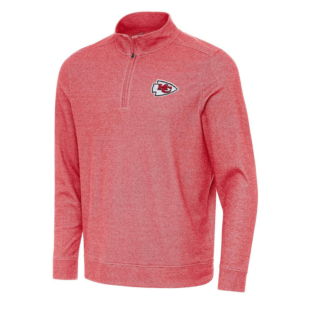 Kansas City Chiefs Antigua Subtle Quarter-Zip Top - Heather Red cheap