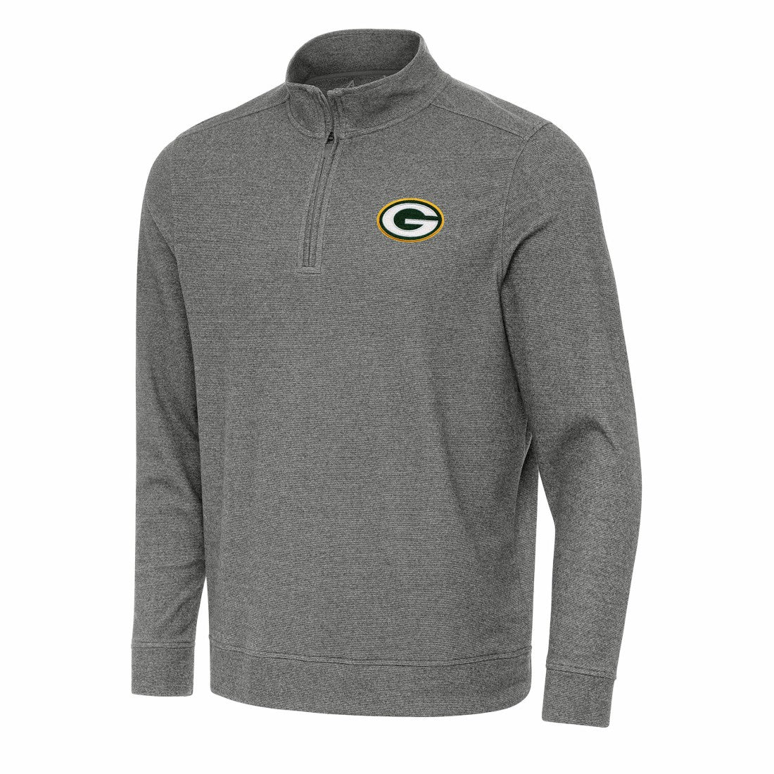 Green Bay Packers Antigua Subtle Quarter-Zip Top - Heather Black outlet