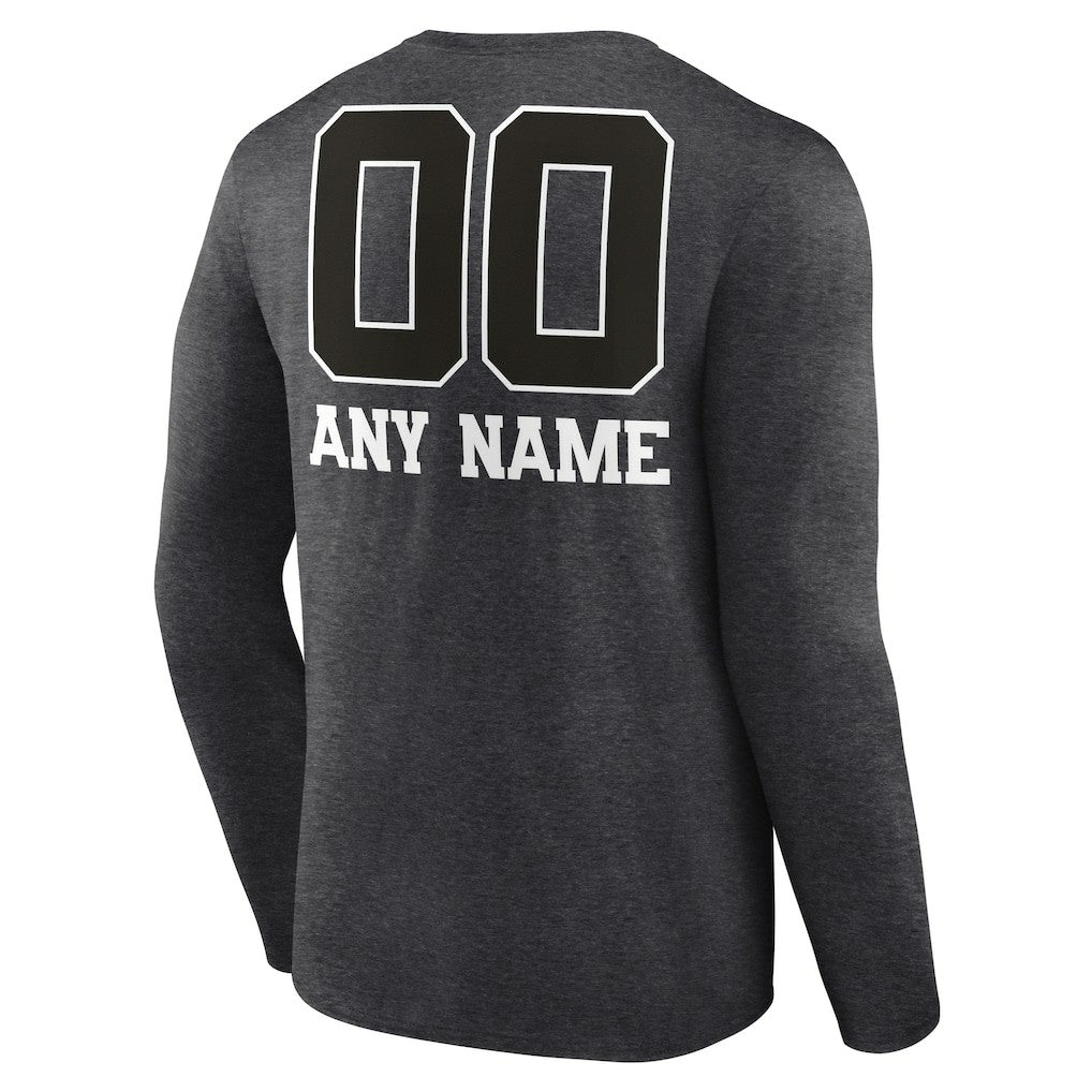 Minnesota Vikings Personalized Name & Number Monochrome Long Sleeve T-Shirt - Charcoal discount