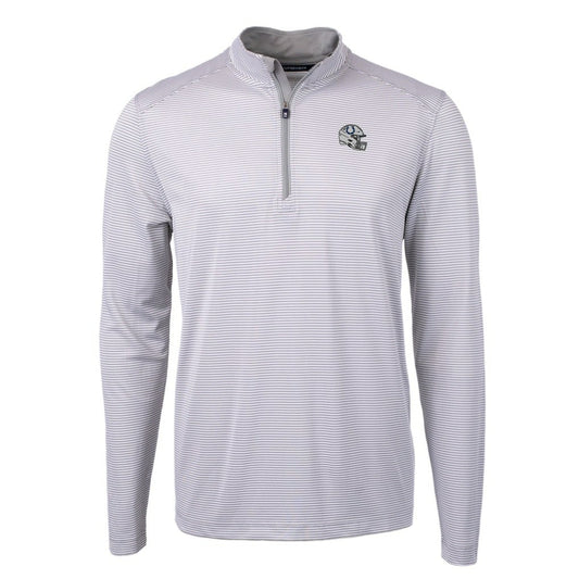 Indianapolis Colts Cutter & Buck Big & Tall Virtue Eco Pique Micro Stripe Tri-Blend Quarter-Zip Jacket - Gray online